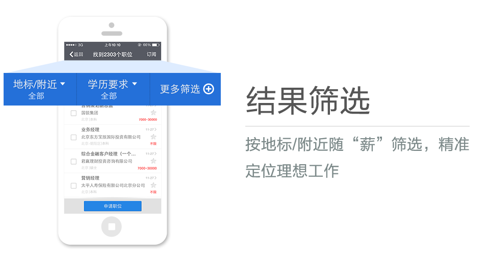 按地標/附近隨“薪”篩選，精準定位理想工作